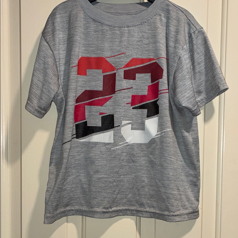 Kids Gray Jersey with Red and Black Accents